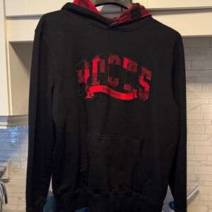 Black and Red Graphic Roots Hoodie